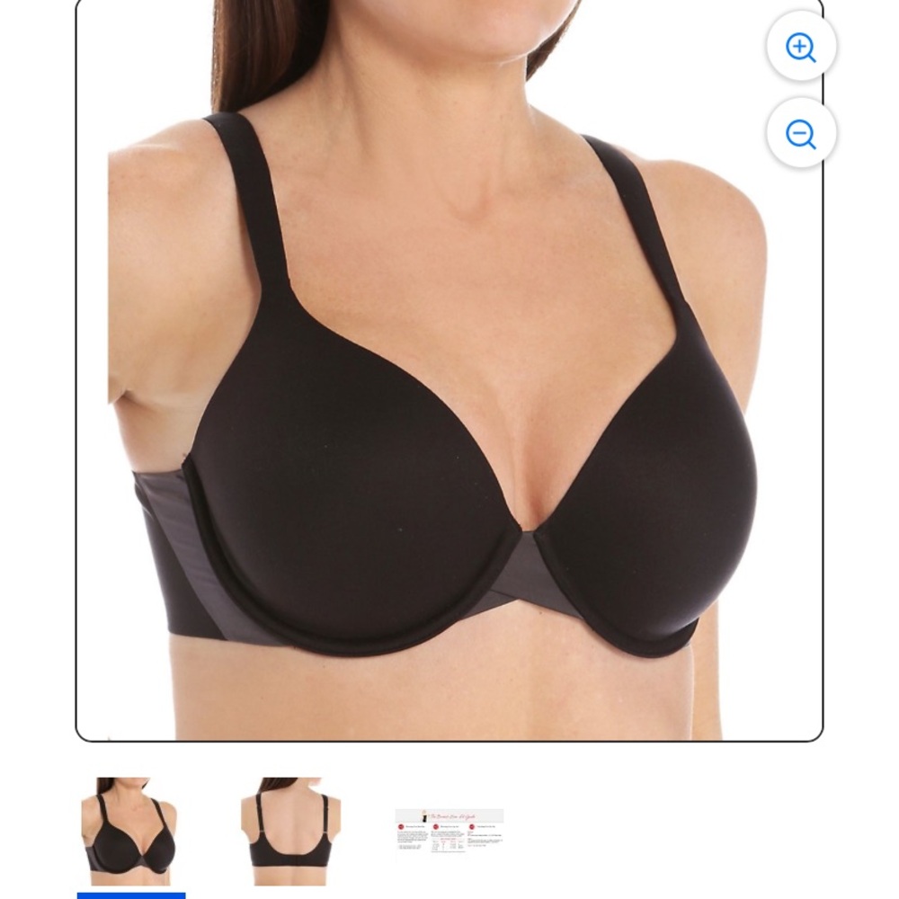 Spanx 36DD Pillowcup t-shirt Black Underwire Bra